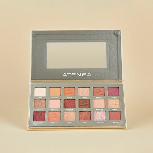 Paleta de Sombras Art Decó – 18 Tonos Tierra con Estilo Atemporal