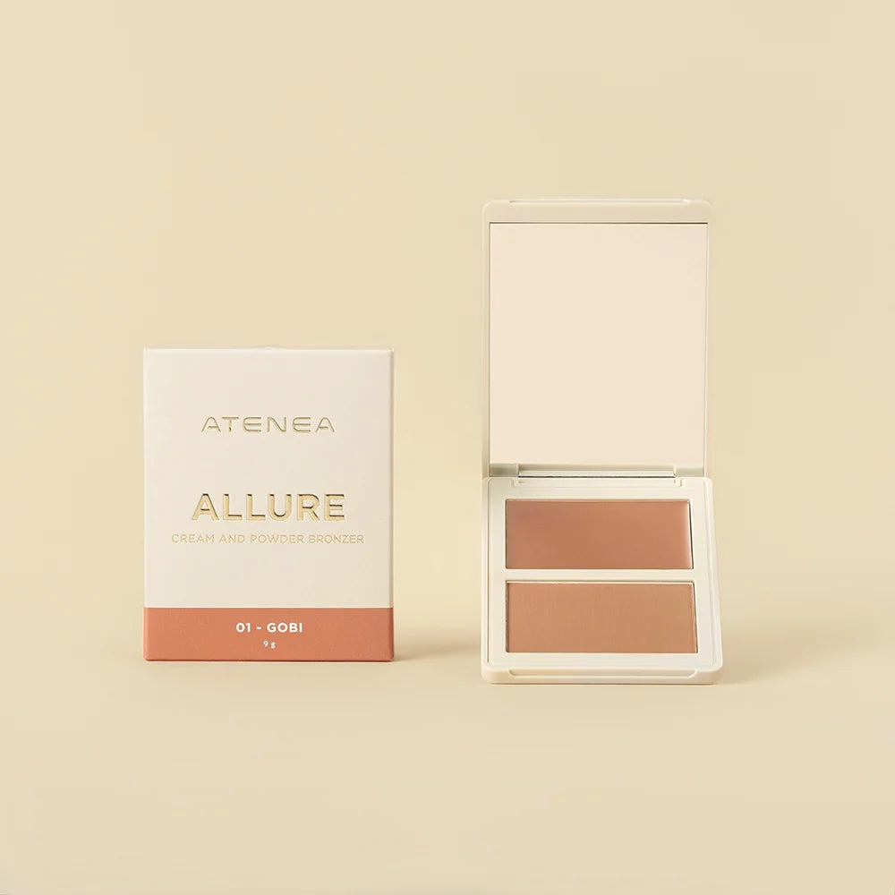 Bronzer Allure Dúo Crema y Polvo Compacto, Acabado Soft Focus | Atenea Profesional