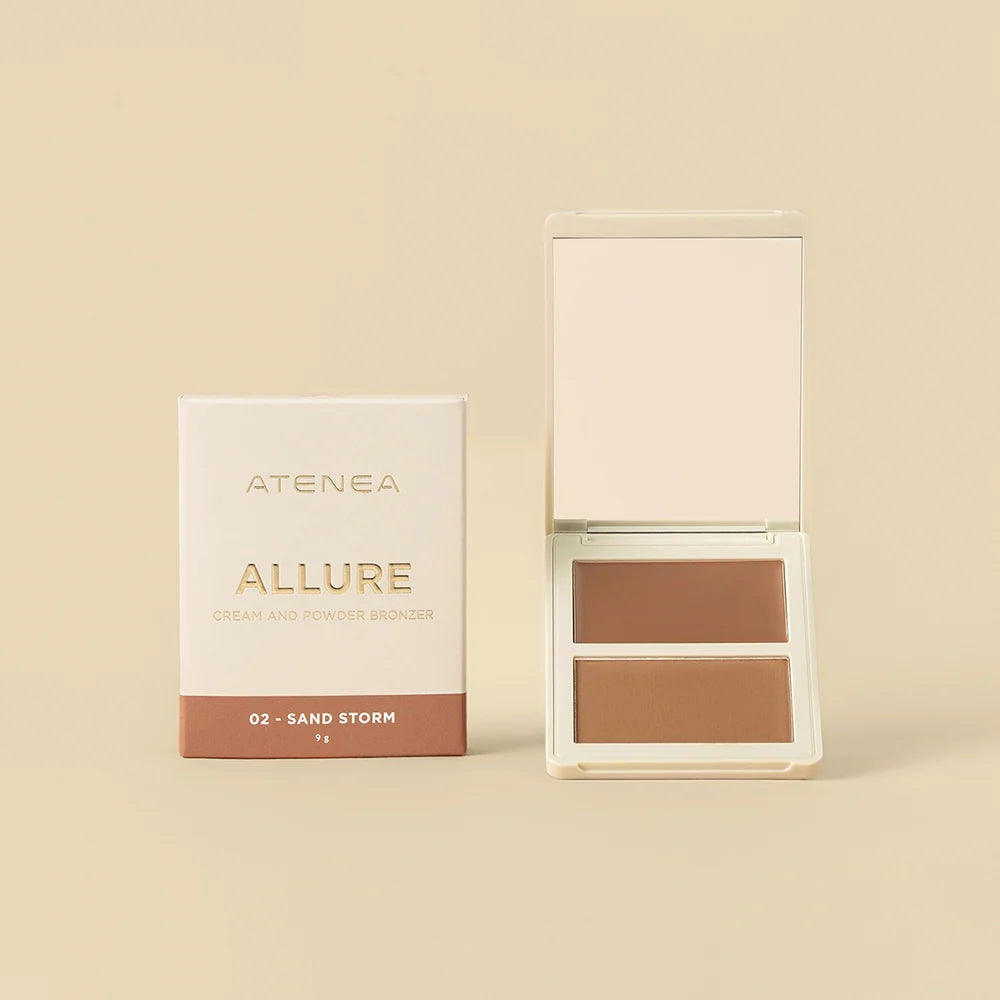 Bronzer Allure Dúo Crema y Polvo Compacto, Acabado Soft Focus | Atenea Profesional