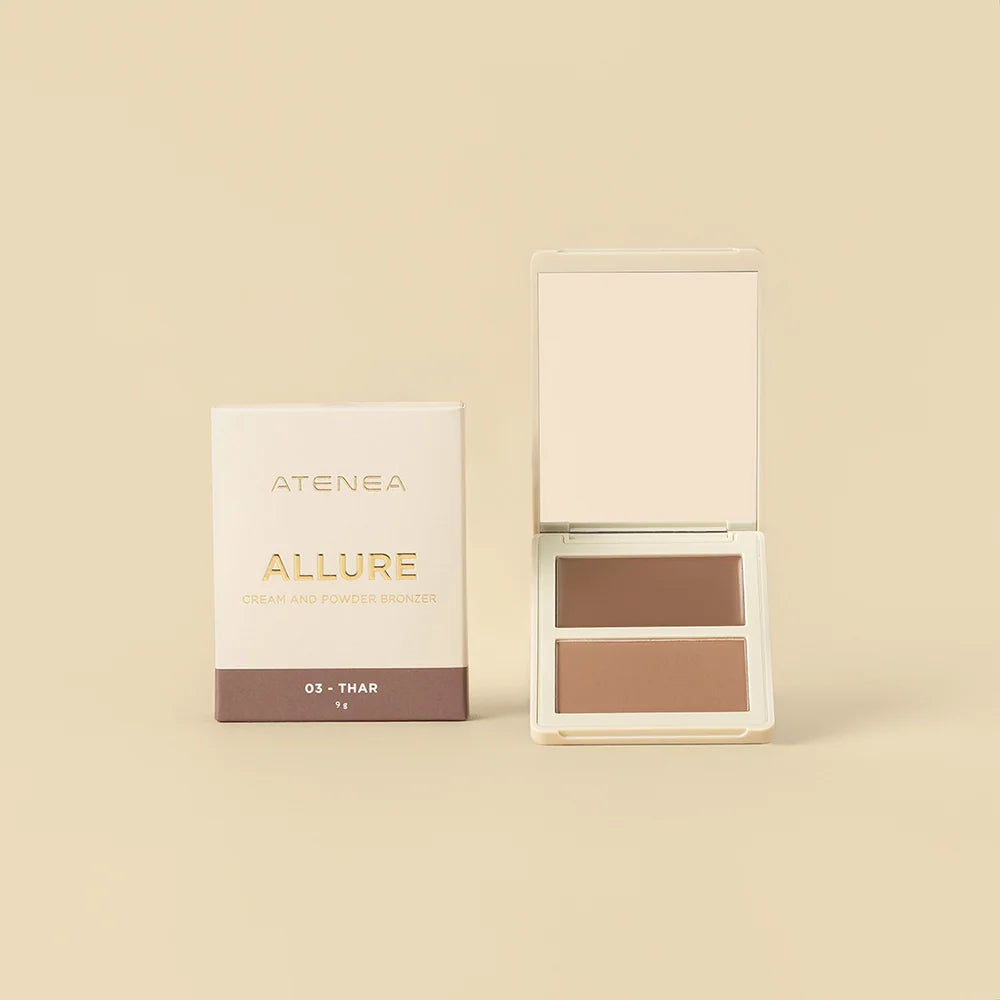 Bronzer Allure Dúo Crema y Polvo Compacto, Acabado Soft Focus | Atenea Profesional