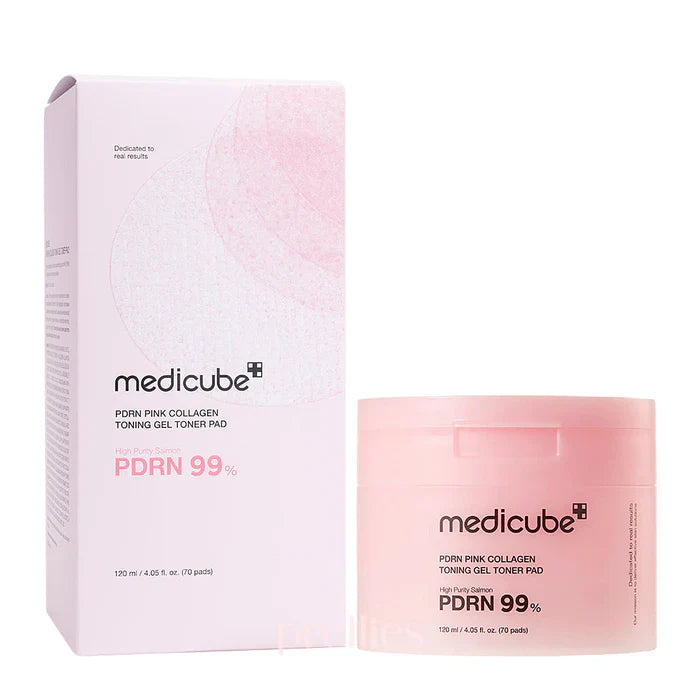 Medicube PDRN 99% Pink Collagen Toning Gel Toner Pads – 70 Unidades