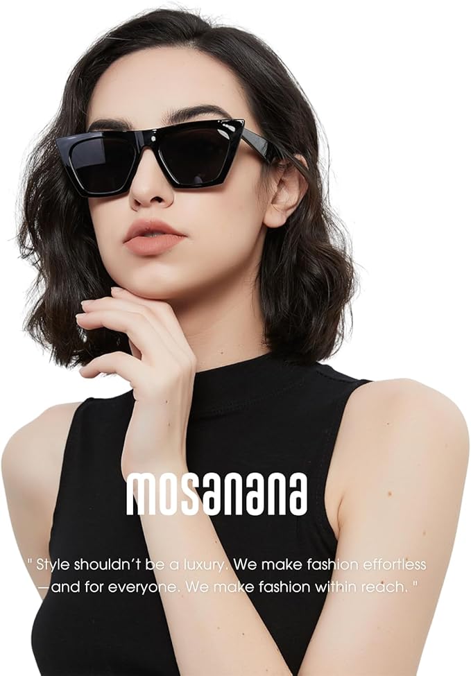 Lentes de Sol Retro Cat-Eye Negros UV400 | Mosanana
