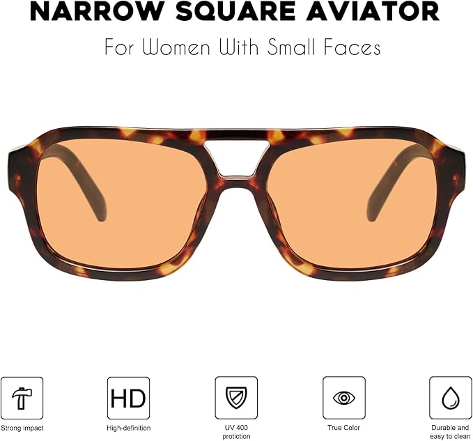 Retro 70s Aviador Cuadrado Estrecho | Mosanana