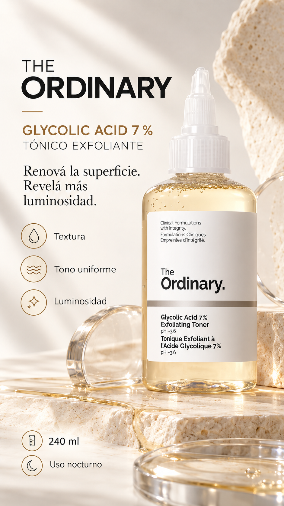 Tónico Exfoliante con Ácido Glicólico 7% | The Ordinary