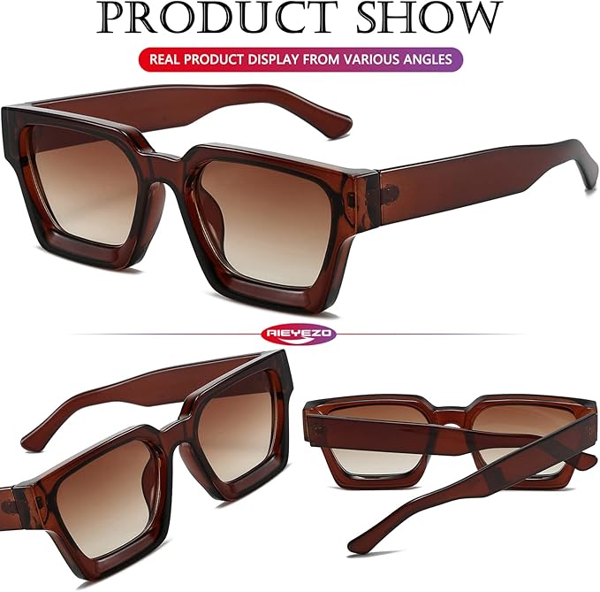 Lentes de Sol Square Thick Frame Brown & Brown Gradient | AIEYEZO
