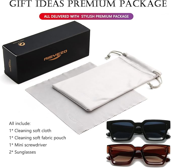 Lentes de Sol Square Thick Frame Brown & Brown Gradient | AIEYEZO