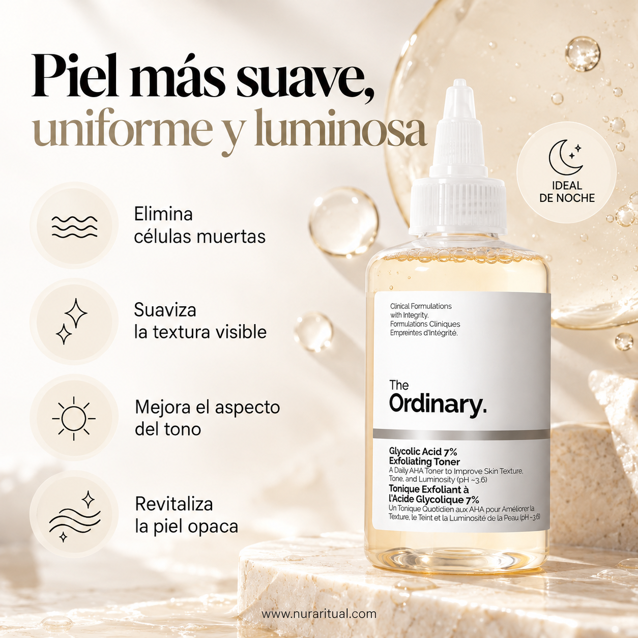 Tónico Exfoliante con Ácido Glicólico 7% | The Ordinary
