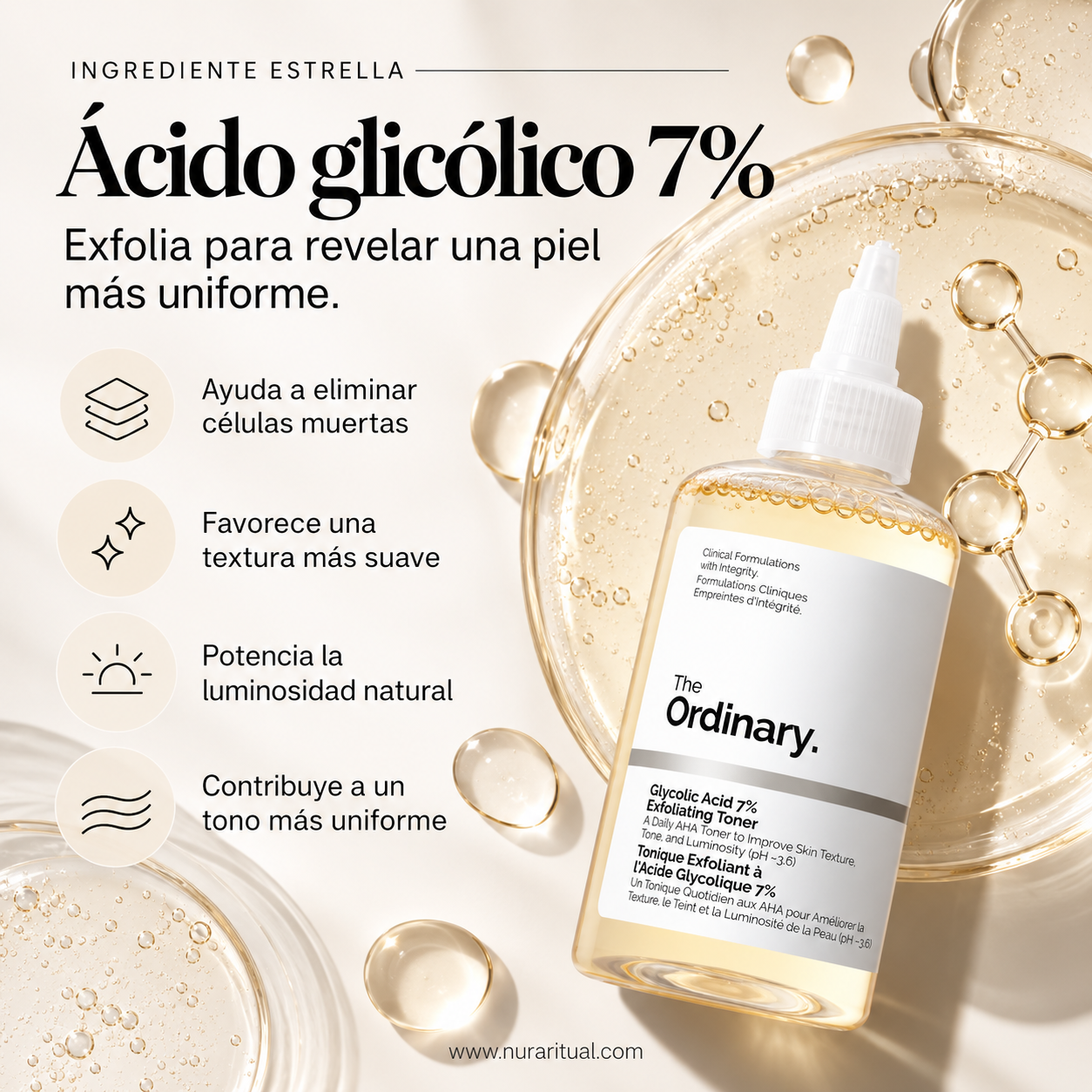 Tónico Exfoliante con Ácido Glicólico 7% | The Ordinary