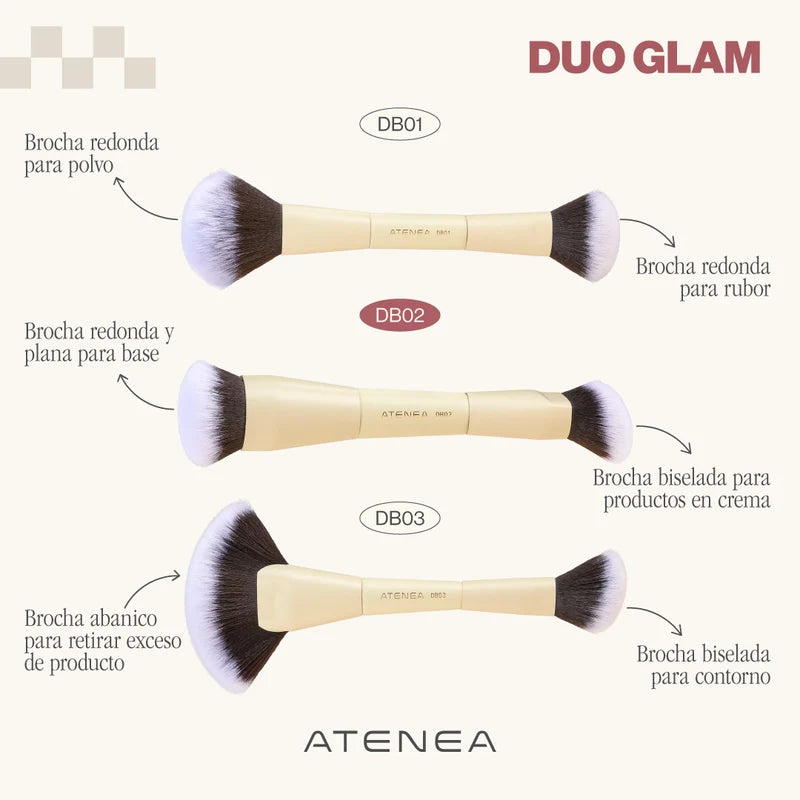 Brocha Dúo para Polvo y Rubor | Atenea