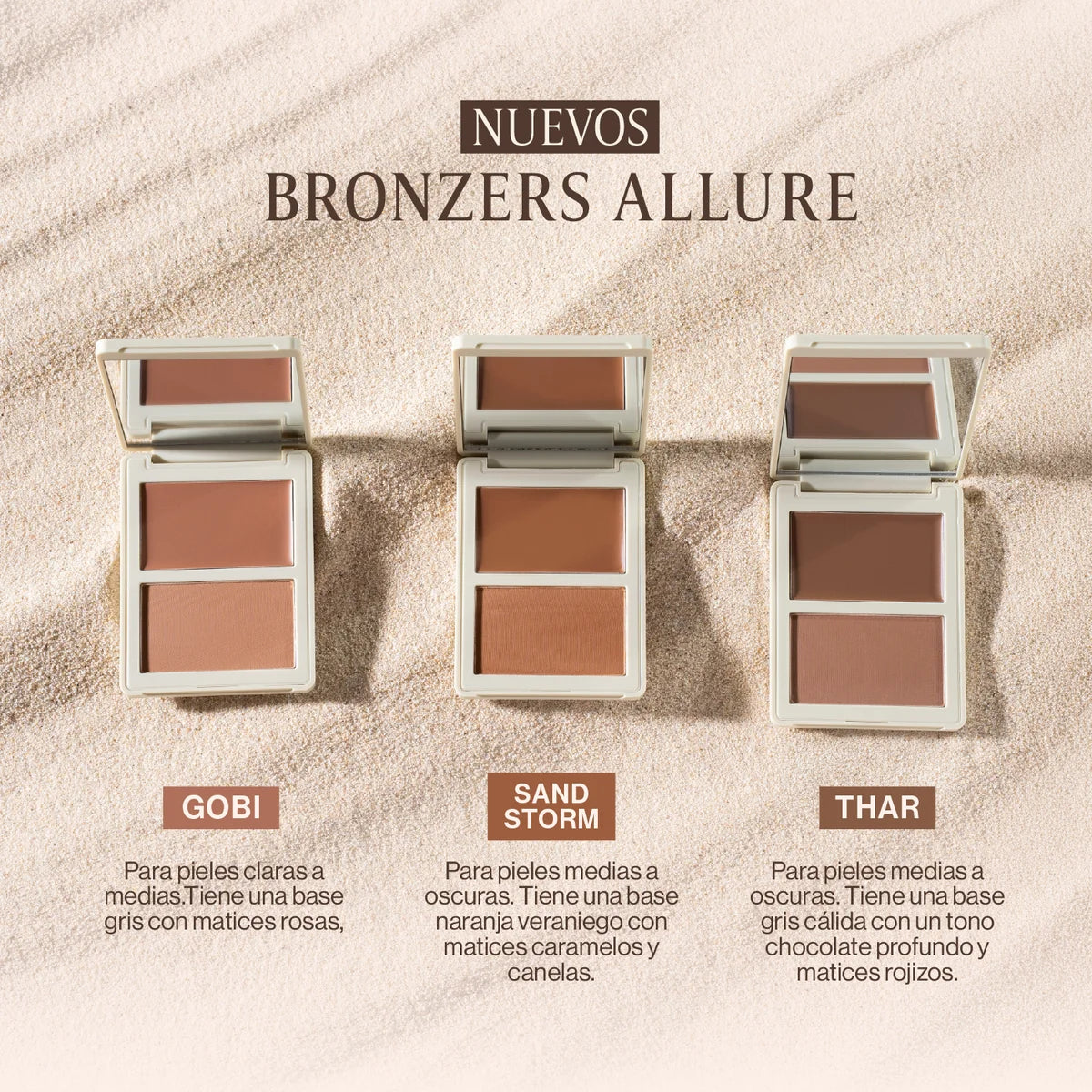 Bronzer Allure Dúo Crema y Polvo Compacto, Acabado Soft Focus | Atenea Profesional