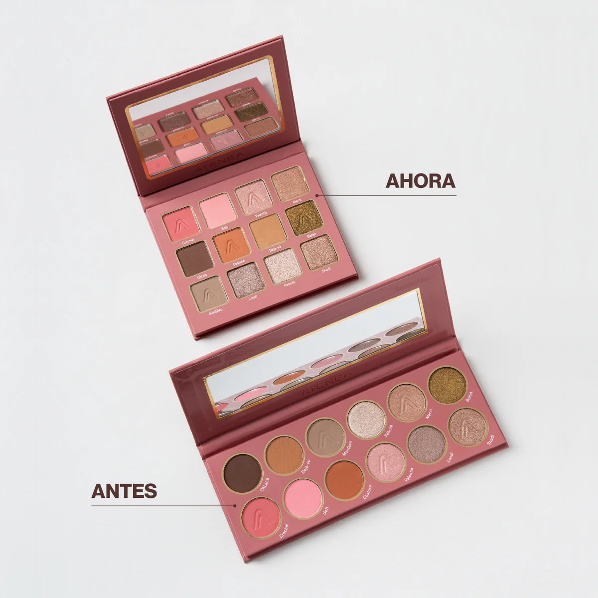 Paleta de Sombras Rose Sublime de 12 Tonos: Alta Pigmentación y Fácil Difuminación | Atenea Profesional