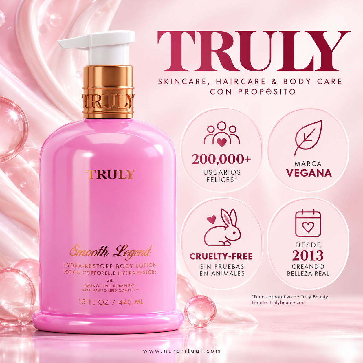 Loción Corporal Hidratante y Restauradora Smooth Legend | Truly