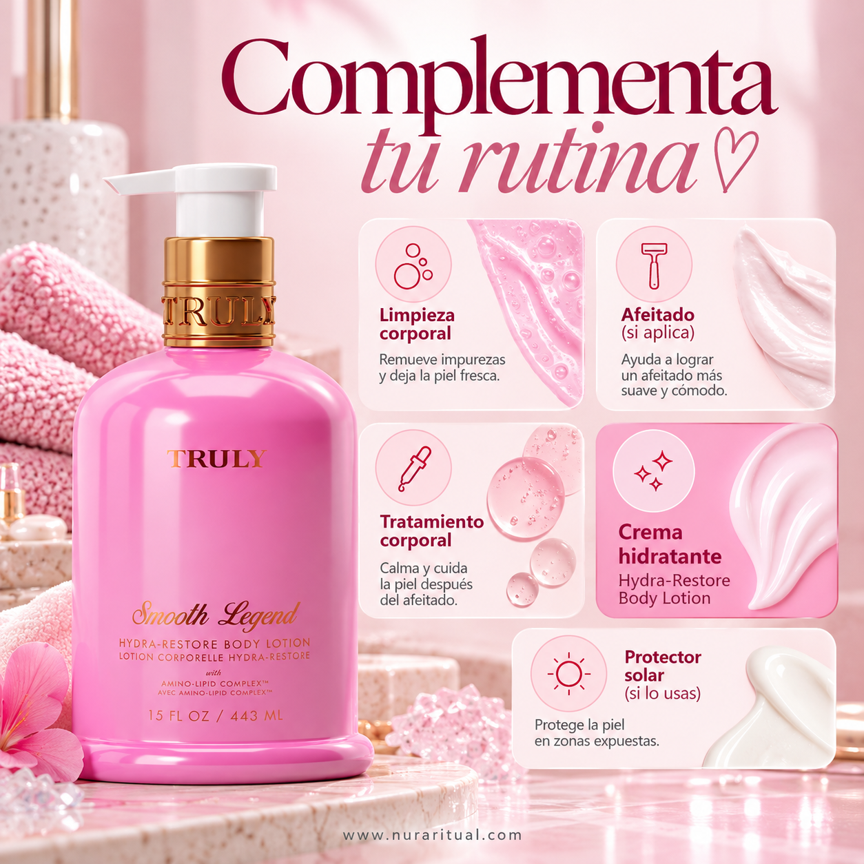 Loción Corporal Hidratante y Restauradora Smooth Legend | Truly