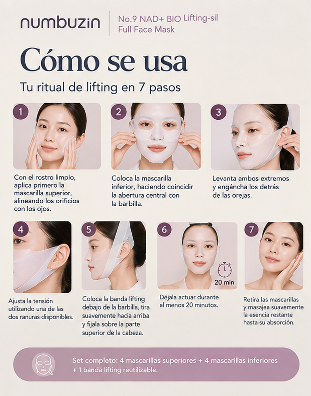 Mascarilla Facial Reafirmante No.9 NAD+ BIO Lifting | numbuzin
