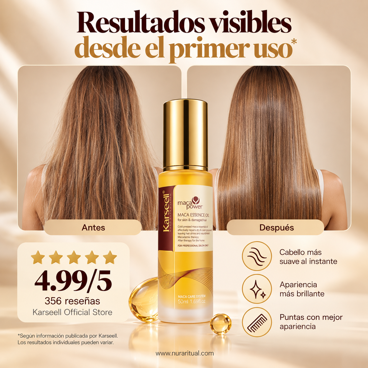 Aceite Capilar Reparador de Maca y Argán | Karseell
