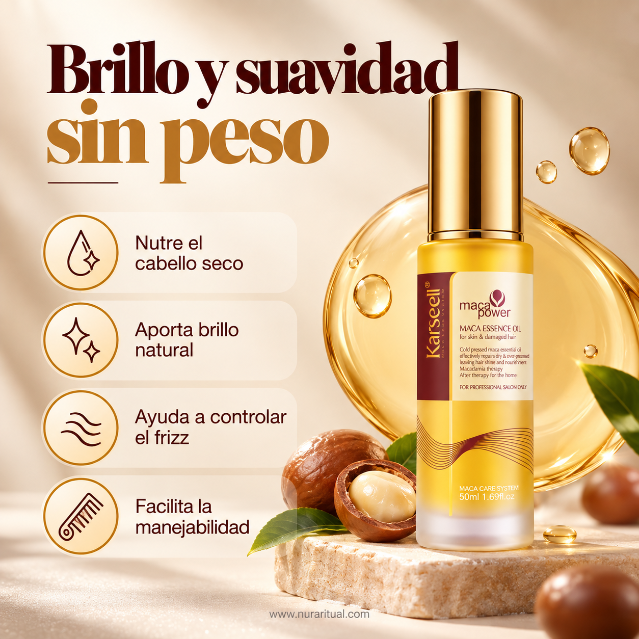 Aceite Capilar Reparador de Maca y Argán | Karseell