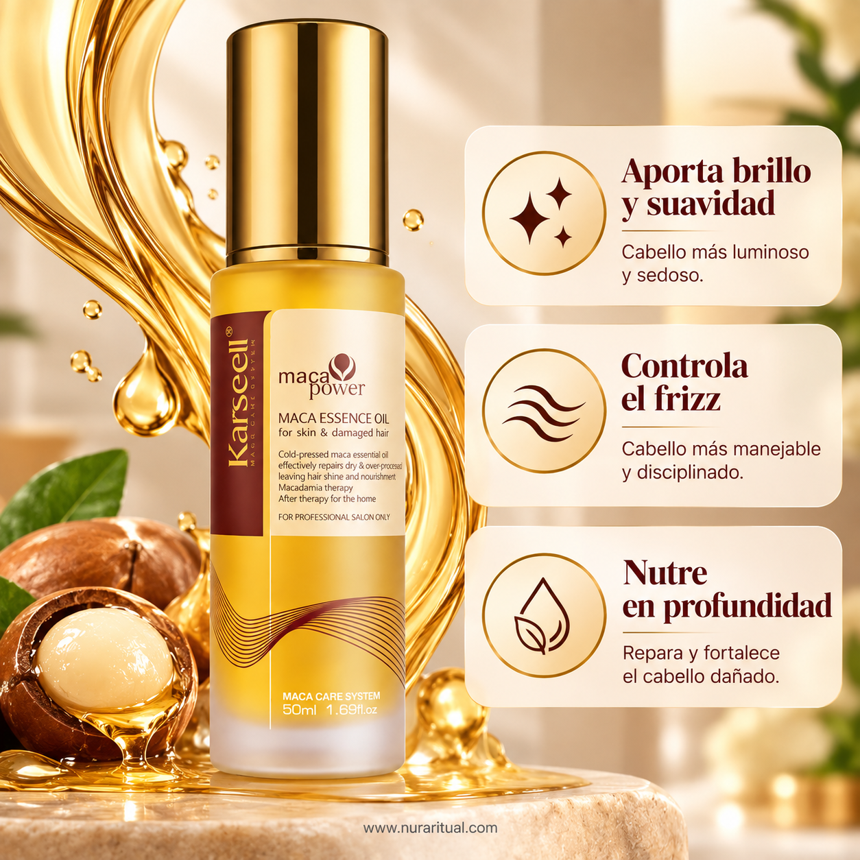 Aceite Capilar Reparador de Maca y Argán | Karseell