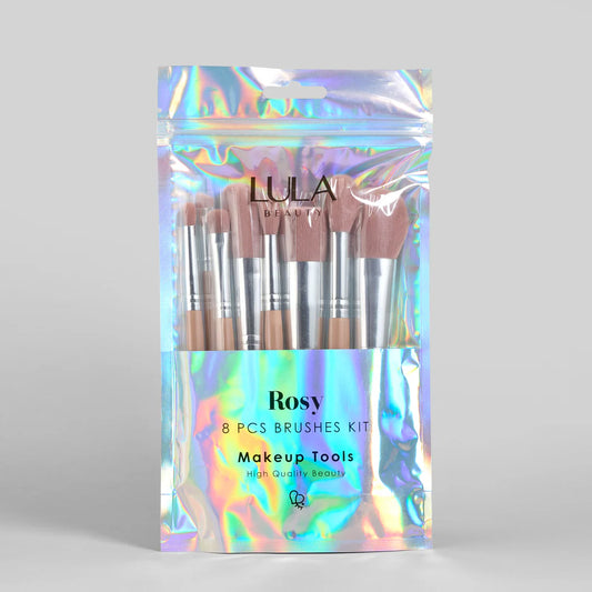 KIT DE BROCHAS ROSY X8 – ACABADO PROFESIONAL Y SUAVIDAD INIGUALABLE