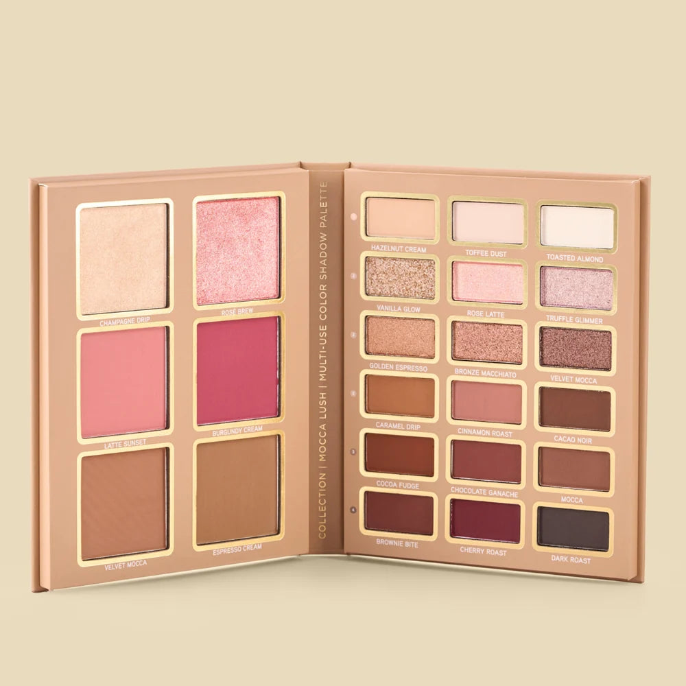 Paleta Multiusos Mocca Lush: Sombras, Rubor, Bronzer, Contorno e Iluminador | Atenea Profesional