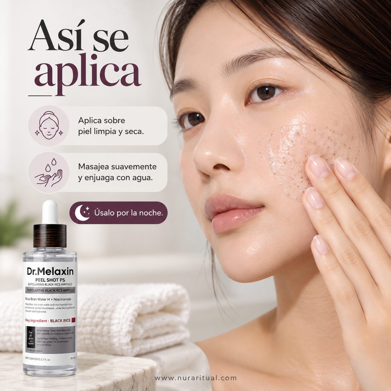 Ampolla Facial Exfoliante de Arroz Peel Shot | Dr.Melaxin