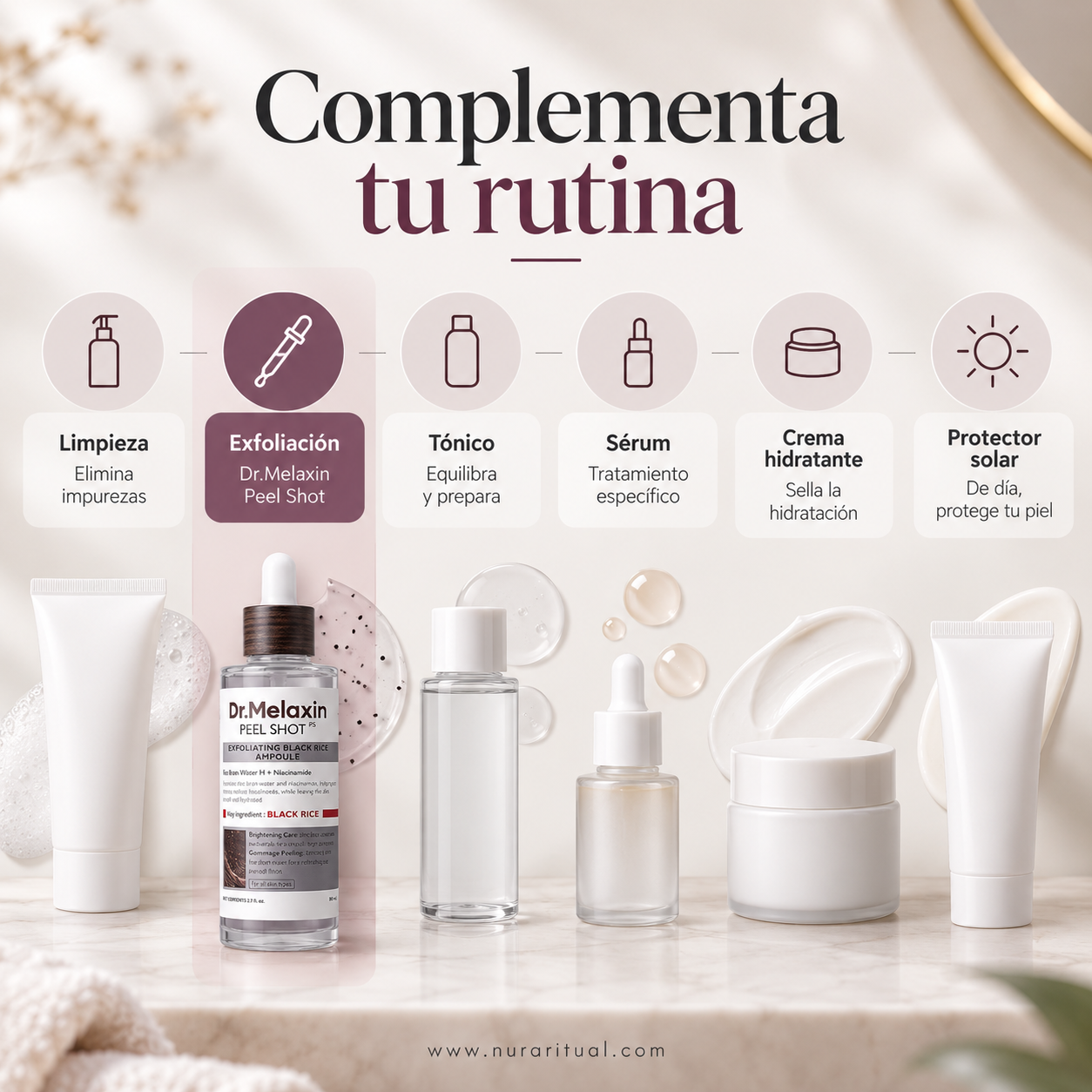 Ampolla Facial Exfoliante de Arroz Peel Shot | Dr.Melaxin