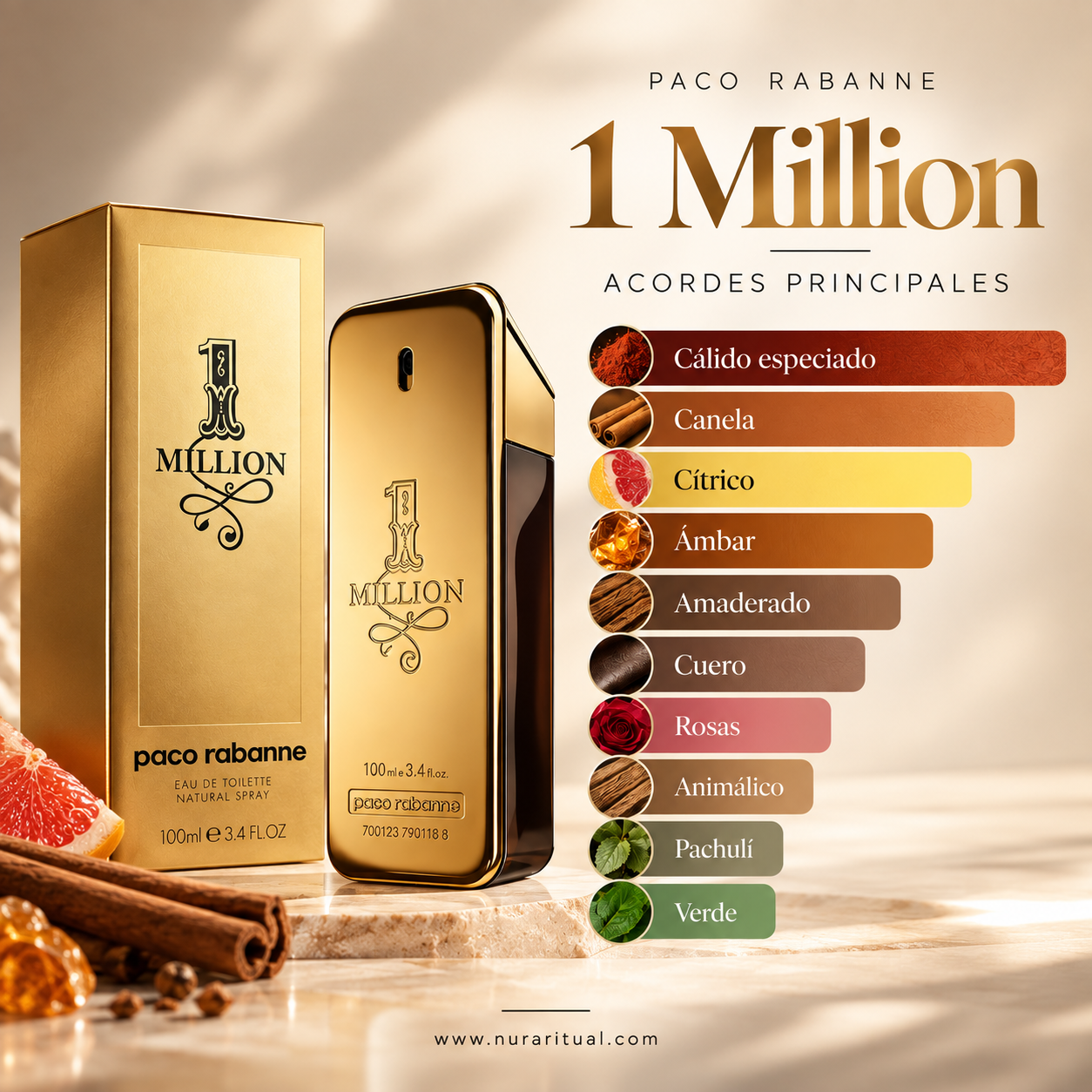 1 Million Eau de Toilette 100 ml: Perfume para Hombre | Paco Rabanne
