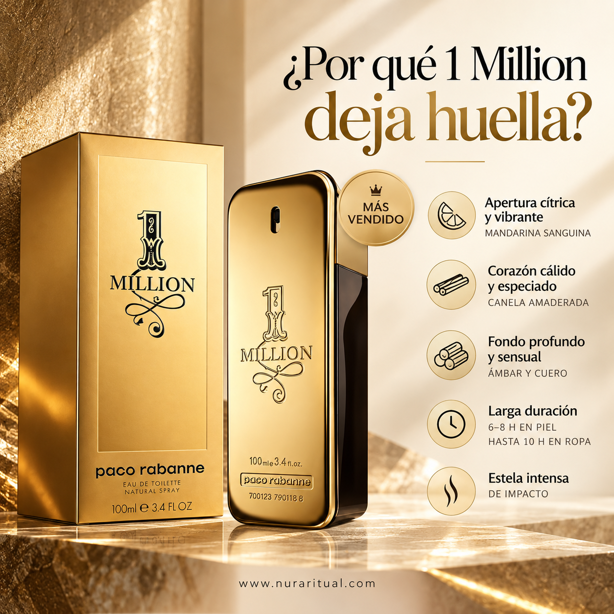 1 Million Eau de Toilette 100 ml: Perfume para Hombre | Paco Rabanne
