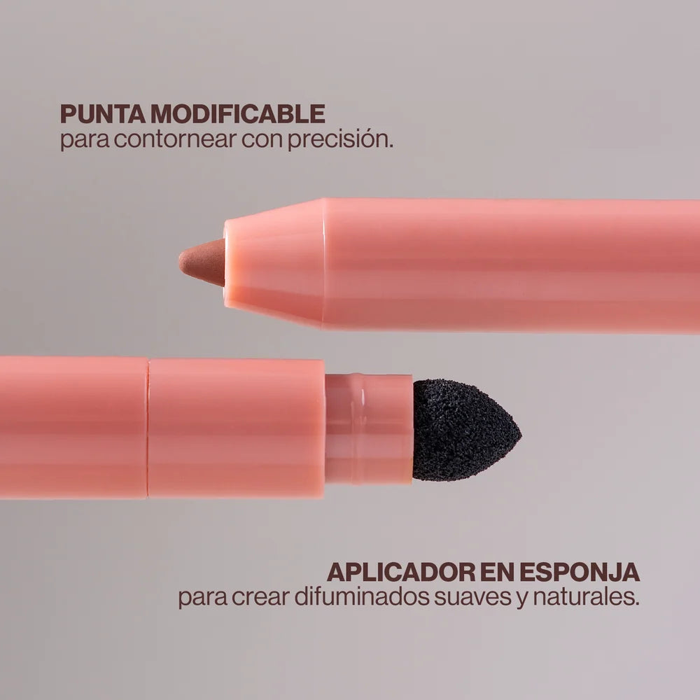 Delineador de Labios en Gel 3 en 1 Sublime: Resistente al Agua, con Sacapuntas y Esponja | Atenea Profesional