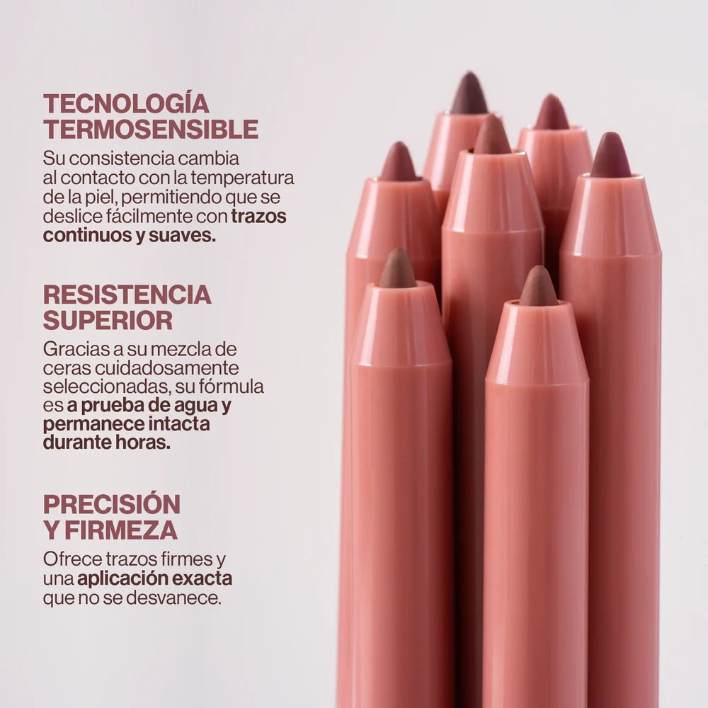 Delineador de Labios en Gel 3 en 1 Sublime: Resistente al Agua, con Sacapuntas y Esponja | Atenea Profesional