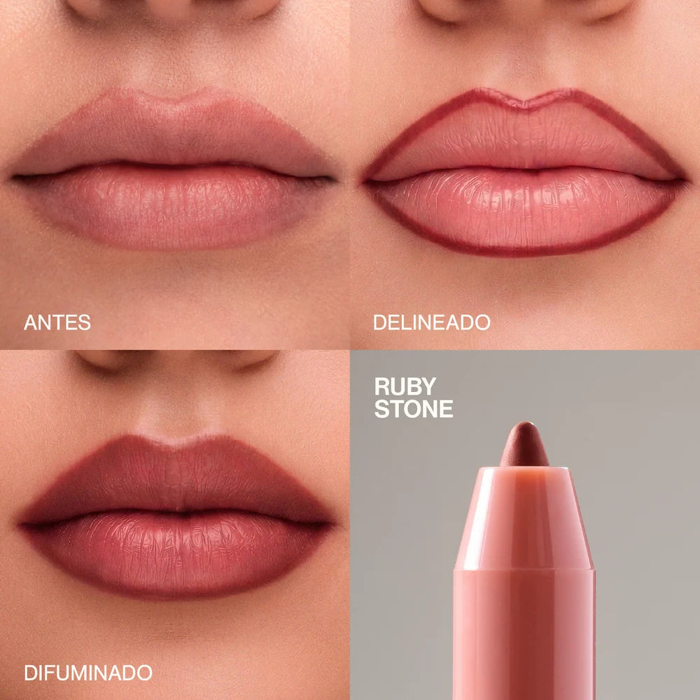 Delineador de Labios en Gel 3 en 1 Sublime: Resistente al Agua, con Sacapuntas y Esponja | Atenea Profesional