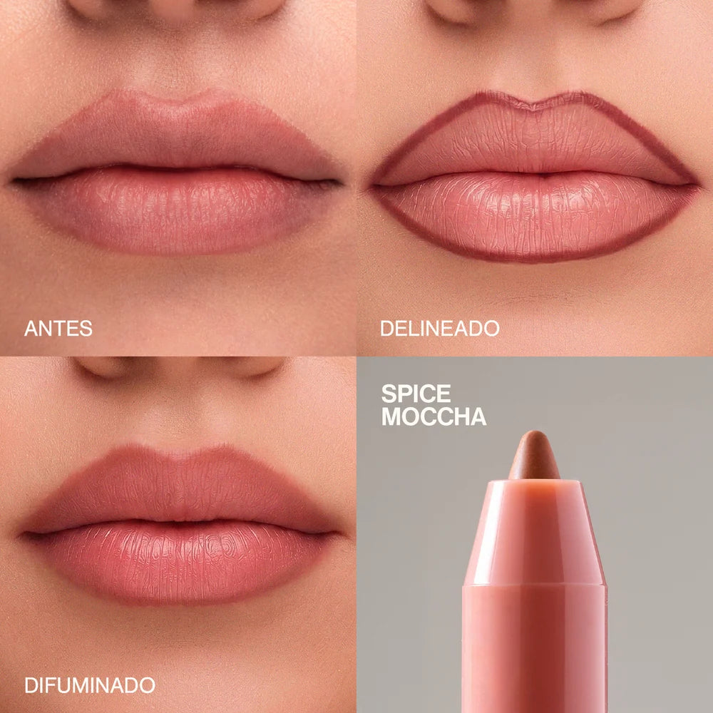 Delineador de Labios en Gel 3 en 1 Sublime: Resistente al Agua, con Sacapuntas y Esponja | Atenea Profesional