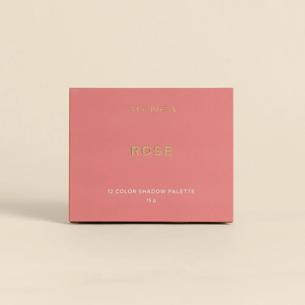 Paleta de Sombras Rose Sublime de 12 Tonos: Alta Pigmentación y Fácil Difuminación | Atenea Profesional