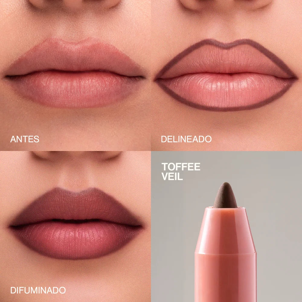 Delineador de Labios en Gel 3 en 1 Sublime: Resistente al Agua, con Sacapuntas y Esponja | Atenea Profesional