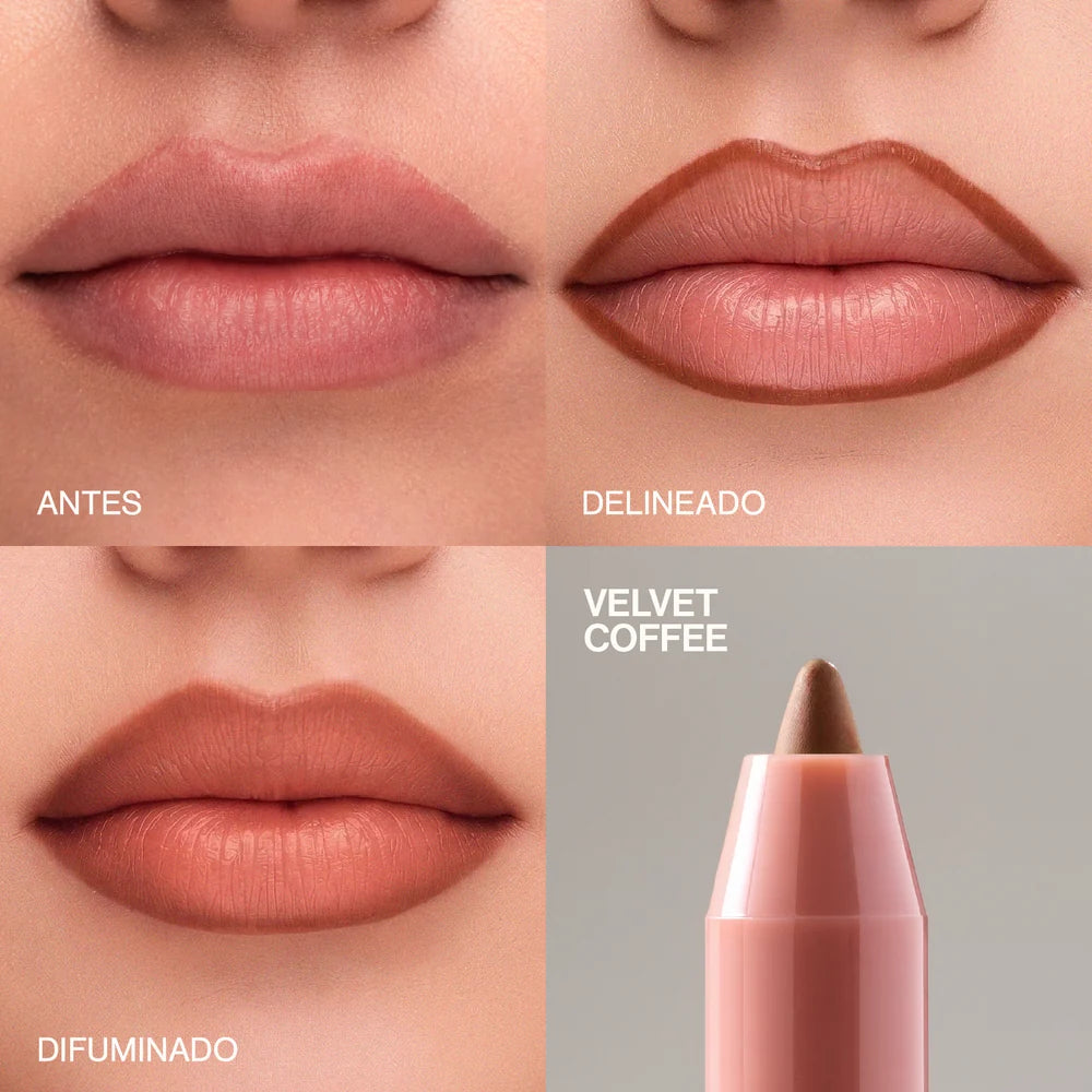 Delineador de Labios en Gel 3 en 1 Sublime: Resistente al Agua, con Sacapuntas y Esponja | Atenea Profesional