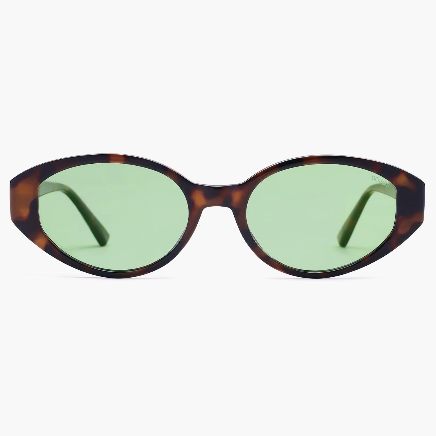 Retro Oval Brown & Light Green SJ2608C5 | SOJOS