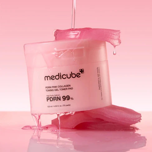 Medicube PDRN 99% Pink Collagen Toning Gel Toner Pads – 70 Unidades