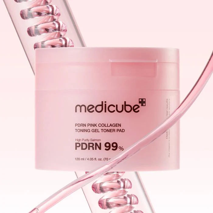 Medicube PDRN 99% Pink Collagen Toning Gel Toner Pads – 70 Unidades