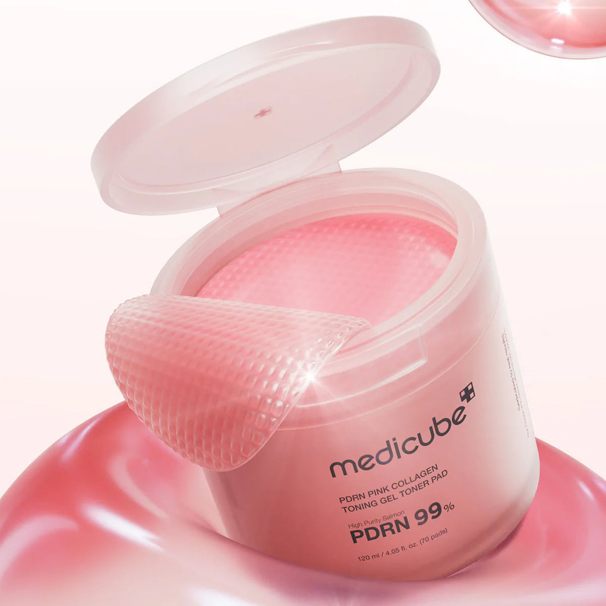 Medicube PDRN 99% Pink Collagen Toning Gel Toner Pads – 70 Unidades